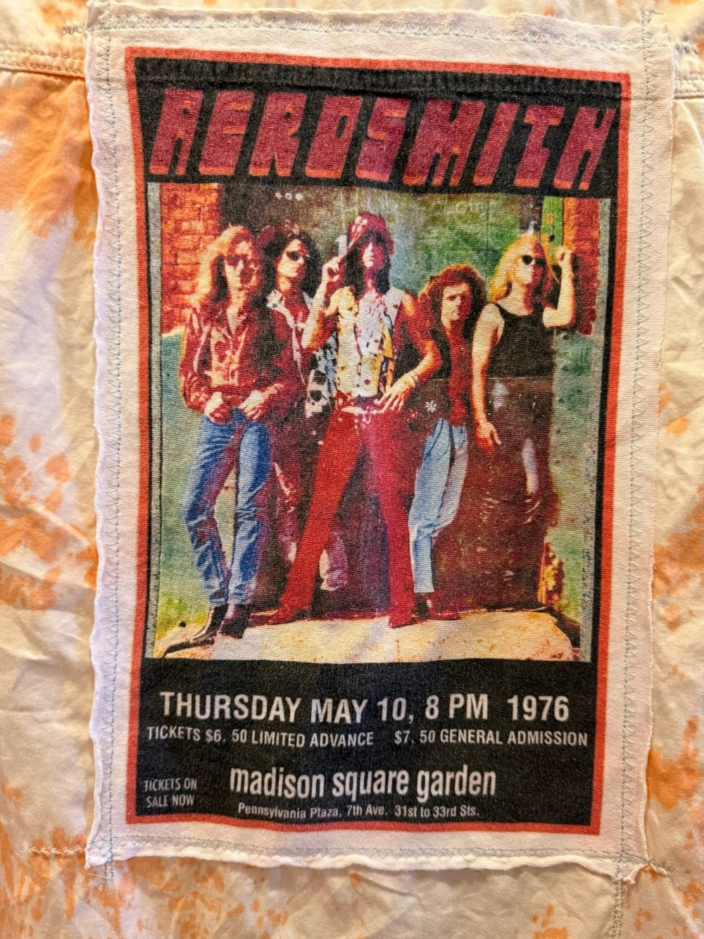 Aerosmith. Vintage Madison Square Garden Hand Made Tour Fan Shirt. One of a kind